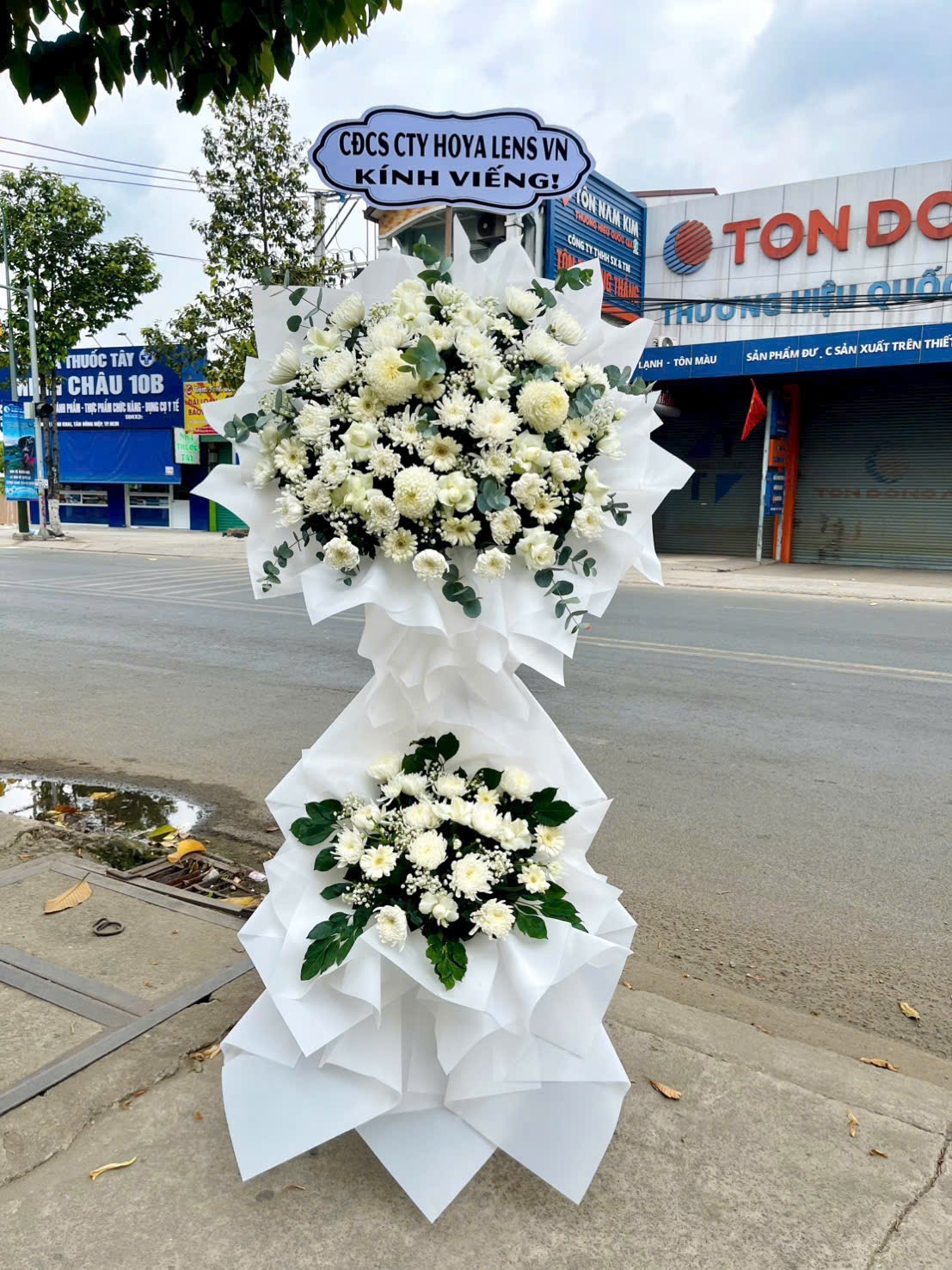 Kệ hoa cúc trắng